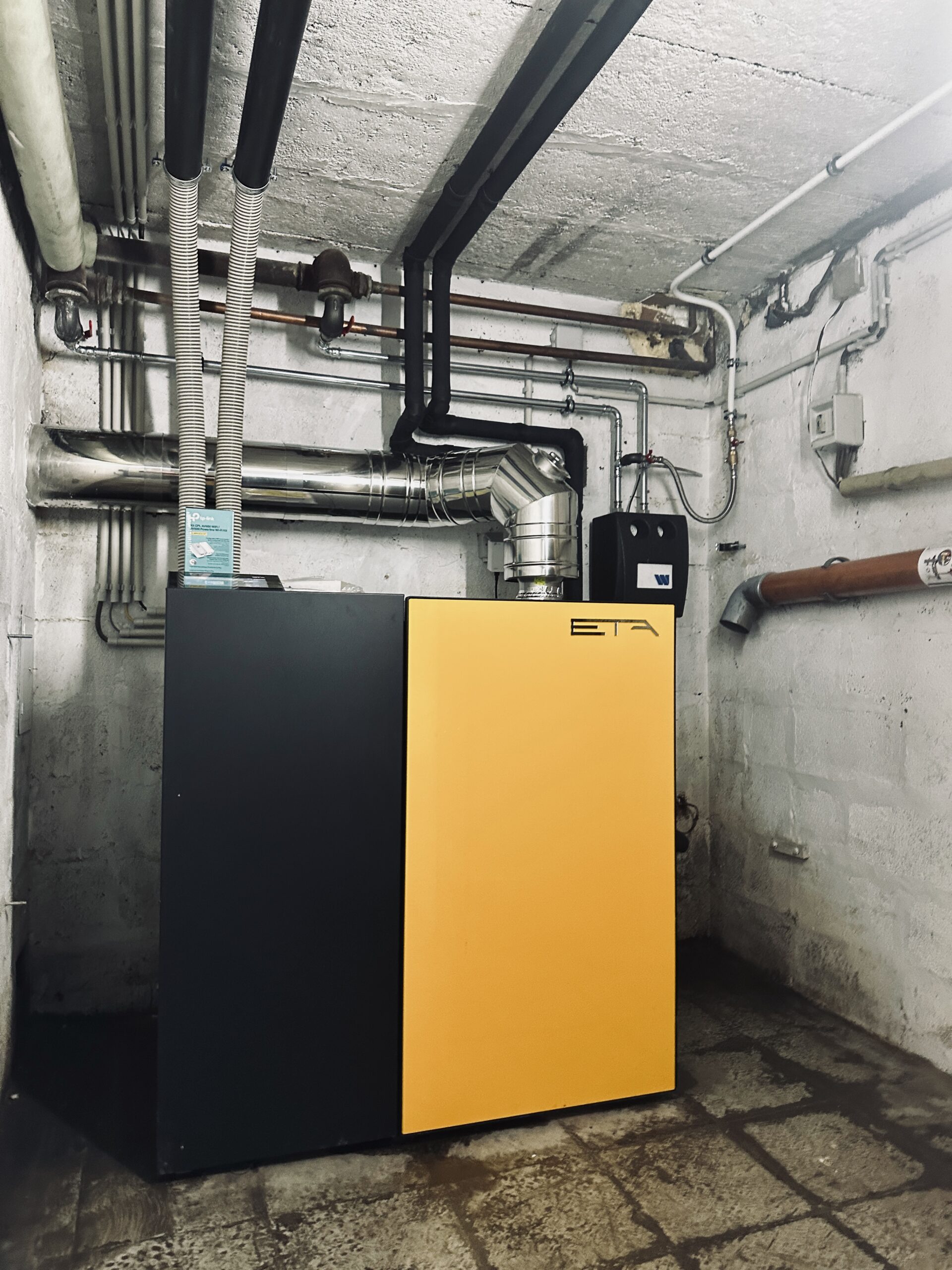 Photo installation chaudière pellets 